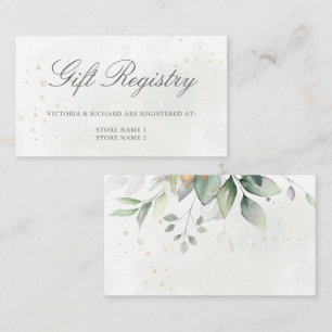 Eucalyptus Leaves Greenery Wedding Gift Registry Enclosure Card