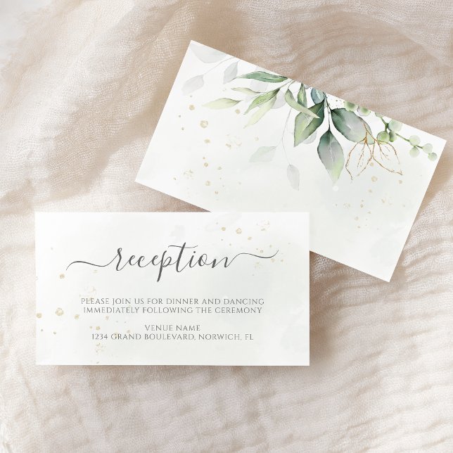 Eucalyptus Leaves Greenery Wedding Reception Enclosure Card (Creator Uploaded)