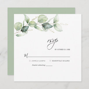 Eucalyptus Leaves Greenery Wedding RSVP Card