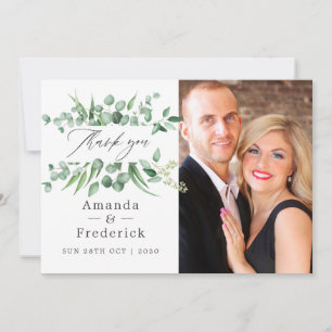 Eucalyptus Leaves Greenery Wedding Thank You Card