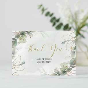 Eucalyptus Leaves Greenery Wedding Thank You Card