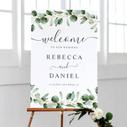 Eucalyptus Leaves Greenery Wedding Welcome Sign at Zazzle