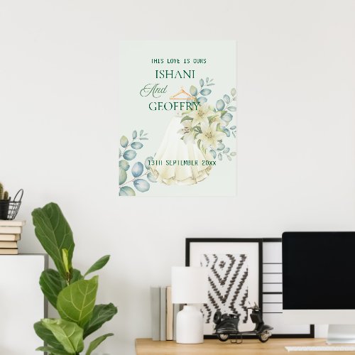 Eucalyptus Leaves Greenery Wedding Welcome Sign