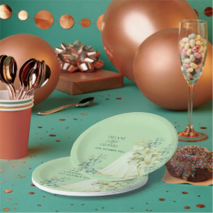Eucalyptus Leaves Greenery Wedding Welcome Sign Paper Plates