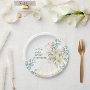 Eucalyptus Leaves Greenery Wedding Welcome Sign Paper Plates