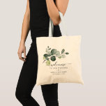 Eucalyptus Leaves Greenery Wedding Welcome Tote Bag<br><div class="desc">Eucalyptus leaves greenery with modern calligraphy and classic typography for destination wedding tote bag.</div>