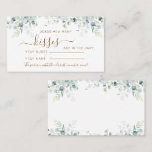 Eucalyptus Leaves How Many Kisses Shower Game card