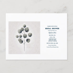 Eucalyptus Leaves Leaf Art Wedding Bridal Shower Postcard