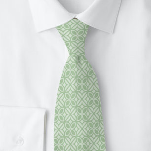 Eucalyptus Leaves & Lines Neck Tie