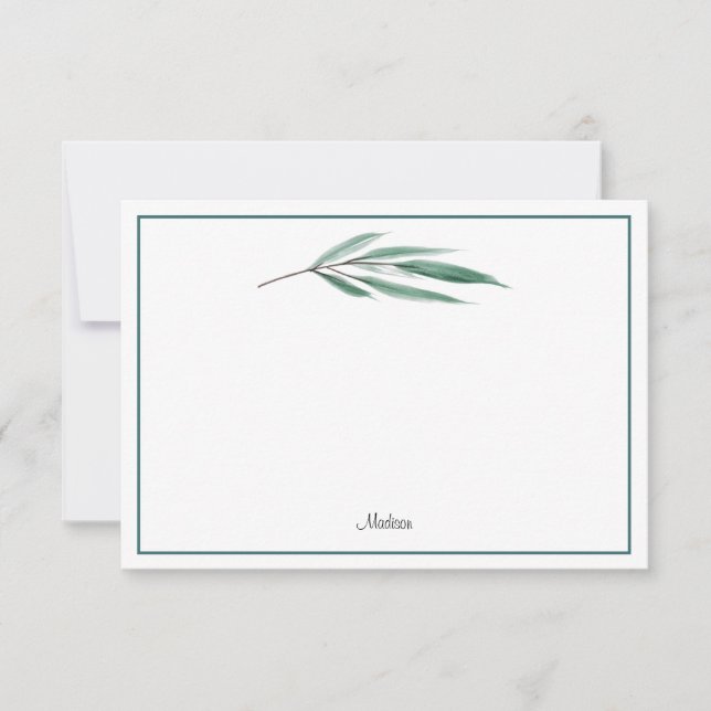 Eucalyptus Leaves Note Card (Front)