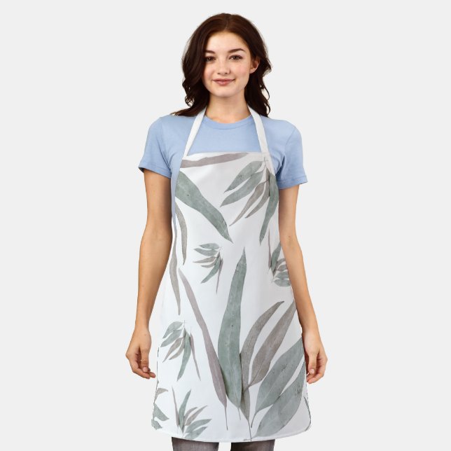 Eucalyptus Leaves Pattern Apron (Worn)