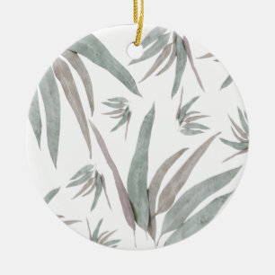 Eucalyptus Leaves Pattern Ceramic Ornament