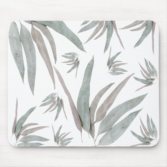 Eucalyptus Leaves Pattern Mouse Pad (Front)