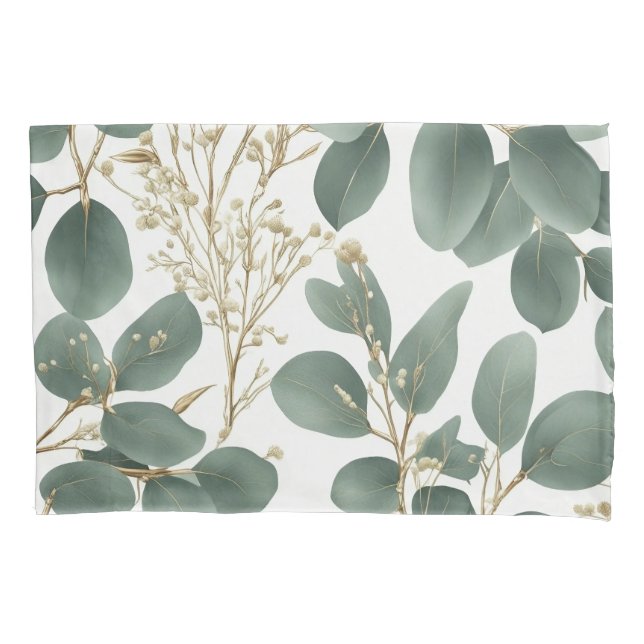 Eucalyptus Leaves Pattern Pillow Case (Front)