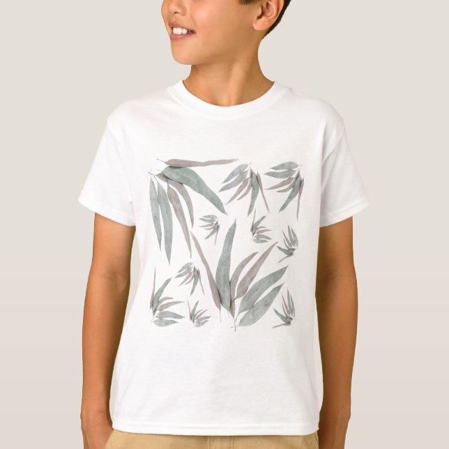 Eucalyptus Leaves Pattern T-Shirt (Front)