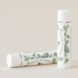 Eucalyptus Leaves Personalized Wedding Favor Lip Balm