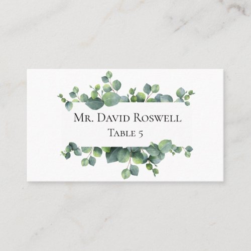Eucalyptus Leaves Personalized Wedding Place Card