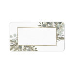 Eucalyptus Leaves & Pine Blank DIY Print Address Label<br><div class="desc">These beautiful address labels feature a lovely faux foil border with hand painted watercolor design with pine branches and sprigs of eucalyptus leaves in shades of sage green and gold. The center of the label is left blank for DIY printing at home. Perfect option for Christmas or holiday cards, wedding...</div>