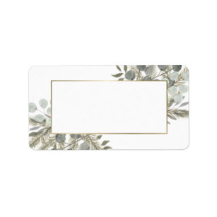 Eucalyptus Leaves & Pine Blank DIY Print Address Label
