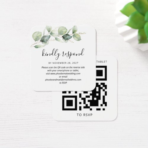 Eucalyptus Leaves QR Code Wedding Website RSVP