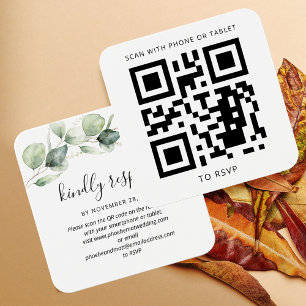 Eucalyptus Leaves QR Code Wedding Website RSVP