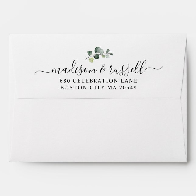 Eucalyptus Leaves Return Address Envelope (Back (Top Flap))