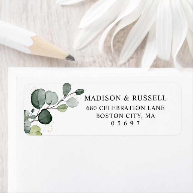 Eucalyptus Leaves Return Address Label (Insitu)