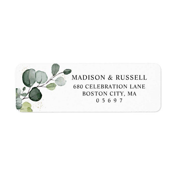 Eucalyptus Leaves Return Address Label | Zazzle.com