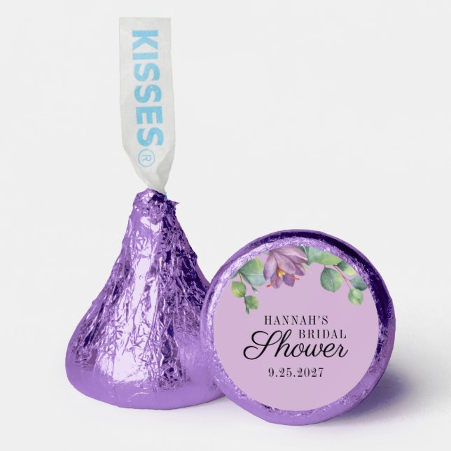 Eucalyptus Leaves Script Bridal Shower Thank You Hershey®'s Kisses® (Front)