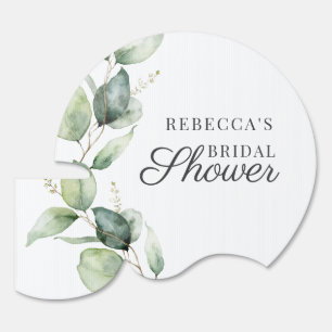 Eucalyptus Leaves Script Floral Bridal Shower Sign