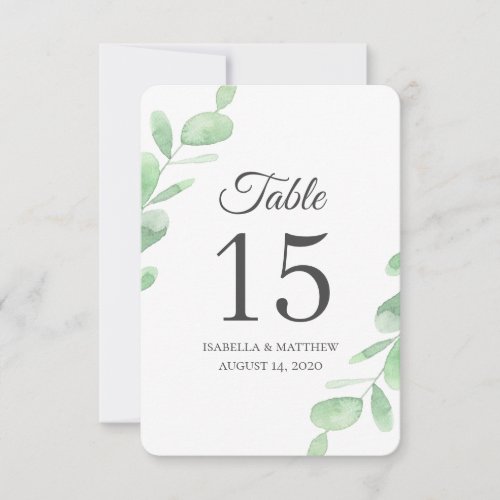 Eucalyptus leaves Simple Wedding Table numbers