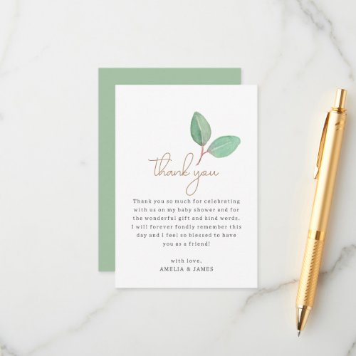 Eucalyptus Leaves Thank You Enclosure Card