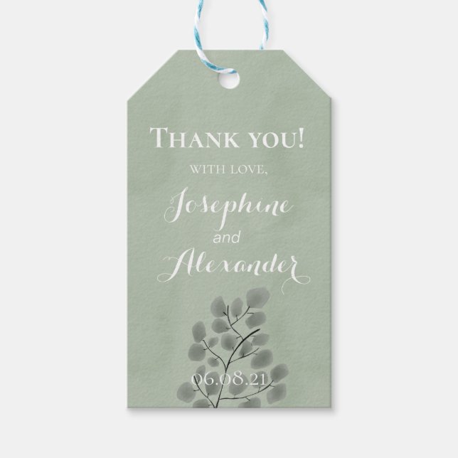 Eucalyptus Leaves Theme Gift Tags (Front)