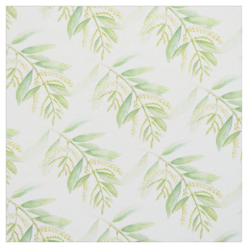  Eucalyptus leaves watercolor painting art  Fabric