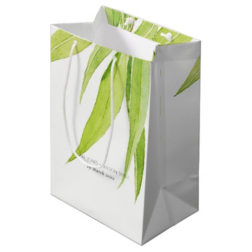 EUCALYPTUS LEAVES WATERCOLOUR FOLIAGE  WEDDING MEDIUM GIFT BAG