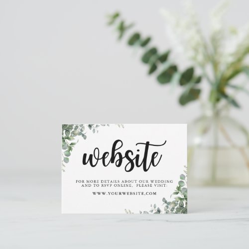 Eucalyptus Leaves Wedding Enclosure Card