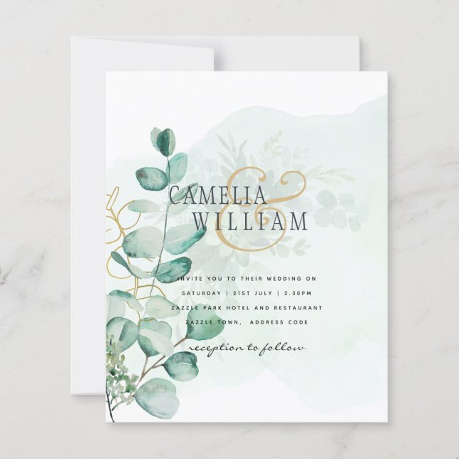 Eucalyptus Leaves Wedding Greenery QR CODE Modern (Front)