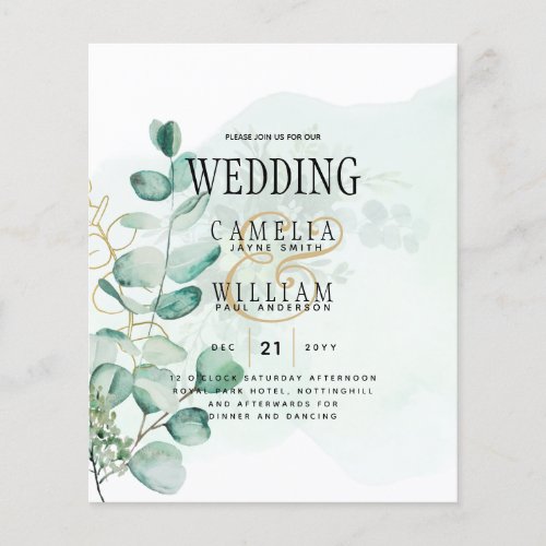 Eucalyptus Leaves Wedding Greenery QR CODE Modern Flyer