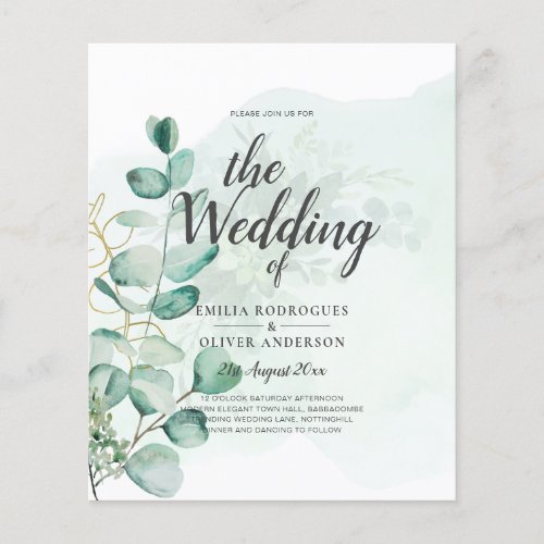 Eucalyptus Leaves Wedding Greenery QR CODE Modern Flyer