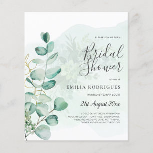 Eucalyptus Leaves Wedding Greenery QR CODE Modern Flyer