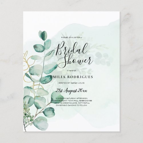 Eucalyptus Leaves Wedding Greenery QR CODE Modern Flyer