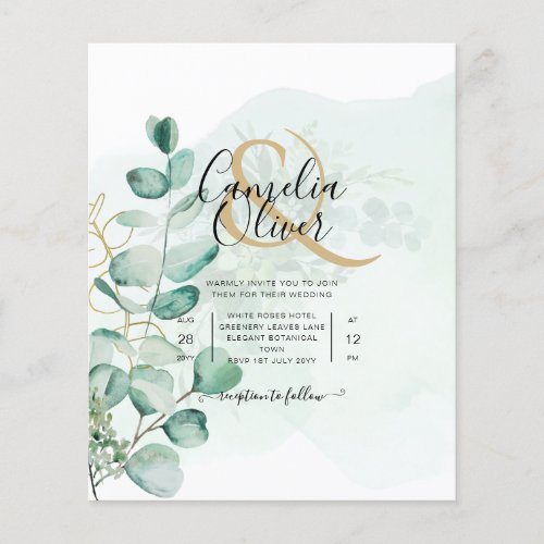 Eucalyptus Leaves Wedding Greenery QR CODE Modern Flyer