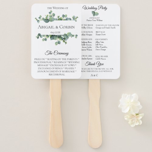 Eucalyptus Leaves Wedding Hand Fan