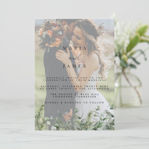 Eucalyptus Leaves Wedding Invitation