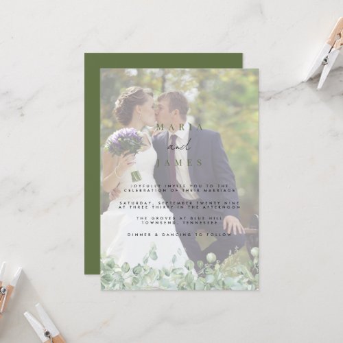 Eucalyptus Leaves Wedding Invitation