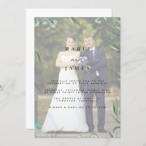 Eucalyptus Leaves Wedding Invitation