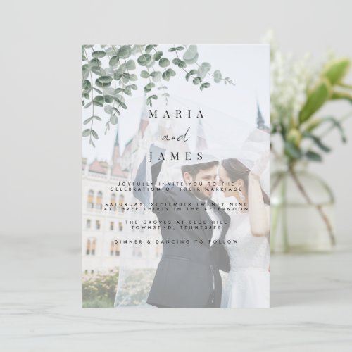 Eucalyptus Leaves Wedding Invitation