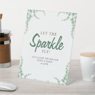 Eucalyptus Leaves Wedding Pedestal Sign