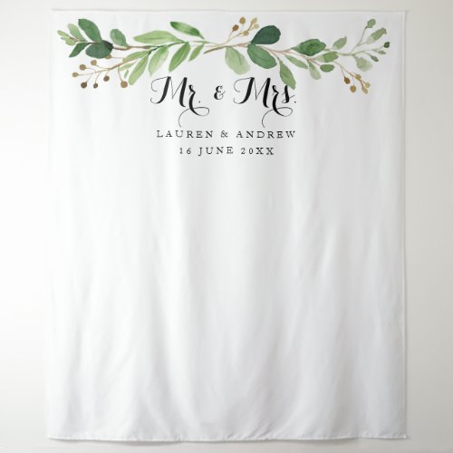 Eucalyptus Leaves Wedding Photo BackdropProp Tapestry