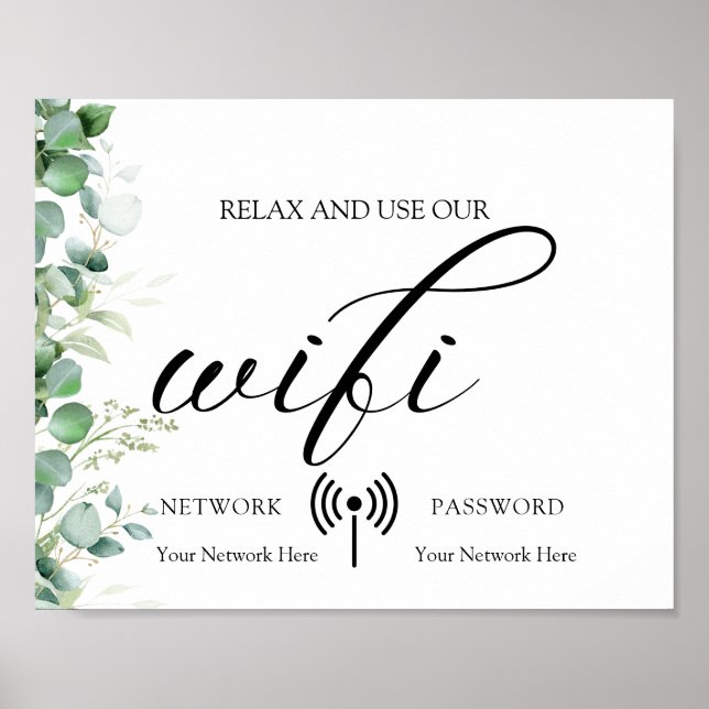 Eucalyptus Leaves Wedding Poster (Front)